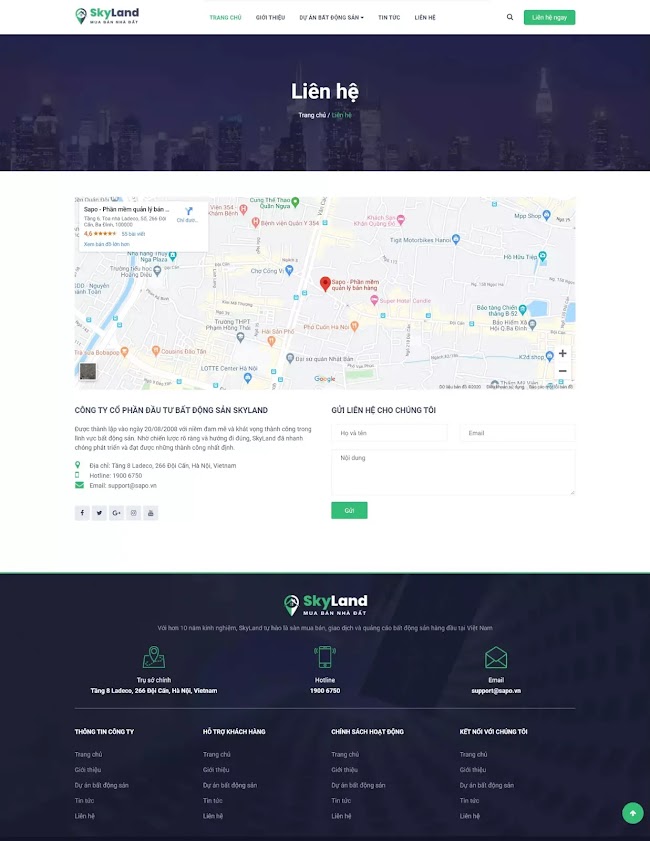 Template blogspot bất động sản Sky Land